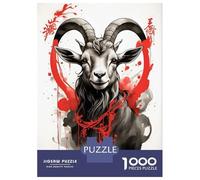 Jigsaw Puzzles for Adults 1000 Piece Japan Ink Stroke Goat Adult Puzzles Anti-Stress Toys Improve Memory Challenging Game Gifts 38x26cm/1000pcs