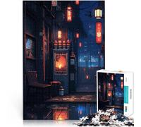 Jigsaw Puzzles for Adults 1000 Piece Japanese Alleyway at Night fantasy Denkspiel einzigartiges Herausforderungsspiel38x26cm