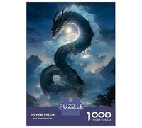 Jigsaw Puzzles for Adults 1000 Piece Japanese Dragon Moon Light Jigsaw for Adults Fun Games Wall Art Unique Birthday And Xmas Gifts 52x38cm/1000pcs