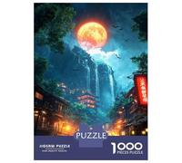 Jigsaw Puzzles for Adults 1000 Piece Japanese Night Landscape Puzzles for Adults Relax Games Pattern Assembly Christmas Birthday Gifts 52x38cm/1000pcs