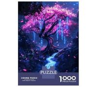 Jigsaw Puzzles for Adults 1000 Piece Japanese Pink Flowers Tree Jigsaw for Adults Fun Games Wall Art Unique Birthday And Xmas Gifts 70x50cm/1000pcs