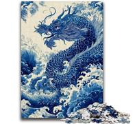 Jigsaw Puzzles for Adults 1000 Piece Japanese Style Dragon Brain Teaser Game Educational Game for Birthday, Chrismas for for Age 14 26x38cm