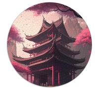Jigsaw Puzzles for Adults 1000 Piece Japanese Style Temple 1000 Pieces Round Puzzles for Adults Challenging Brain Teaser for Teenagers, Family Game Night Fun (Size 67.5x67.5cm)