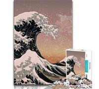 Jigsaw Puzzles for Adults 1000 Piece Japanese Style Waves,Brain Intelligence Challenge Addictive Toys Birthday Present,Gifts,Wall Art 38x26cm