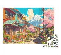 Jigsaw Puzzles for Adults 1000 Piece Japanese Suburban Street Jigsaw Puzzle for Adults Japanese Spring Challenging And Brainteasing Educational Games Therapeutic Fun Home Decoration 1000pcs (75x50cm)