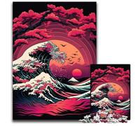 Jigsaw Puzzles for Adults 1000 Piece Japanese Waves cardboard Jigsaw Puzzles for Adults Brain Challenge Game for Teenagers & Family Interaction 26X38CM/10.23x14.96inch