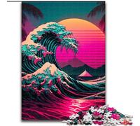Jigsaw Puzzles for Adults 1000 Piece Japanese Waves cardboard Jigsaw Puzzles size 26x38cm Brain Teaser & Home Decor, Perfect