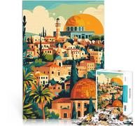 Jigsaw Puzzles for Adults 1000 Piece Jerusalem Cityscape Lernspiele DIY Spielzeug Künstlersammlung, Bildende Kunst38x26cm