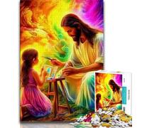 Jigsaw Puzzles for Adults 1000 Piece Jesus And The Little Girl Teenager Jigsaw,family Fun Games Is Ideal As A Gift for The Whole Family 38x26cm