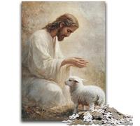 Jigsaw Puzzles for Adults 1000 Piece Jesus And The Sheep Brain Teaser Game Educational Game for Birthday, Chrismas for for Age 14 26x38cm