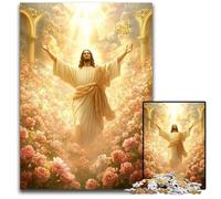 Jigsaw Puzzles for Adults, 1000 Piece Jesus in The Garden Cardboard Jigsaw Puzzles for Adults Educational Game Challenge Toy for Adult Teenagers 26X38CM