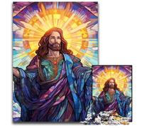 Jigsaw Puzzles for Adults 1000 Piece Jesus in The Sky Impossible Jigsaw Puzzles for Adults Ideal for Family Fun, Relaxation 50x75CM/19.68x29.52inch