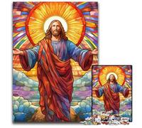 Jigsaw Puzzles for Adults 1000 Piece Jesus in The Sky Impossible Jigsaw Puzzles for Adults Ideal for Family Fun, Relaxation 50x75CM/19.68x29.52inch