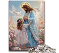 Jigsaw Puzzles for Adults 1000 Piece Jesus Teenager Jigsaw,Family Game Stress Reliever Difficult Challenge Suitable for Couples (26x38cm)