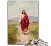 Jigsaw Puzzles for Adults 1000 Piece Jesus Walking on The Road Stress Reliever Difficult Challenge Every Piece Is Unique - Challenging Family Fun Game 26x38cm