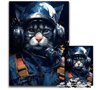Jigsaw Puzzles for Adults 1000 Piece Jet Pilot Cat with GogglesPaper Jigsaw Puzzles for Adults HighDifficulty Brain Teaser for Teenagers 1000 PCS(38x26cm)