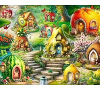 Jigsaw Puzzles for Adults 1000 Piece jigsaw puzzles for Adult Educational Game Challenge Toy 1000 Pieces Puzzle Challenging Games for The Whole for adults,Fairytale Fruit Cottage puzzle Gifts