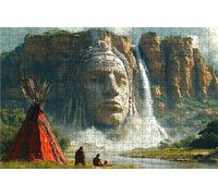 Jigsaw Puzzles for Adults 1000 Piece Jigsaw Puzzles for Adults Indians Creative Puzzle for Family Educational Games Home Decoration Gifts for Women DIY Puzzle Wall Decoration Theme: Tent RXPT-6183