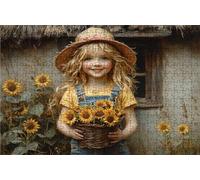 Jigsaw Puzzles for Adults 1000 Piece Jigsaw Puzzles for Adults Sunflower Creative Puzzle for Family Educational Games Home Decoration Gifts for Women DIY Puzzle Wall Decoration Theme: Cabin RXPT-9885