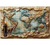 Jigsaw Puzzles for Adults 1000 Piece Jigsaw Puzzles for Adults World Map Creative Puzzle for Family Educational Games Home Decoration Gifts for Women DIY Puzzle Wall Decoration Theme: Giraffe RXPT9131
