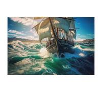 Jigsaw Puzzles for Adults 1000 Piece Jigsaws Puzzles for Adults，In the tropics - sailing ship，Jigsaw Puzzle 1000 Pieces for Adult Challenging Puzzle Games（50x70cm）-AL23
