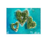 Jigsaw Puzzles for Adults 1000 Piece Jigsaws Puzzles for Adults，Tropical island paradise in the shape of a heart，Jigsaw Puzzle 1000 Pieces for Adult Challenging Puzzle Games（75x50cm）-O89