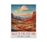 Jigsaw Puzzles for Adults 1000 Piece Jigsaws Puzzles for Adults，Valley of Fire State Park Nevada Clark Vintage Travel Poster，Jigsaw Puzzle 1000 Pieces for Adult Challenging Puzzle Games（38x26cm）-M55