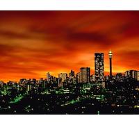 Jigsaw Puzzles For Adults 1000 Piece JOHANNESBURG SOUTH AFRICA NIGHT SKYLINE GLOSSY Wooden Puzzles BANNER A227 Challenging Puzzles for Friends Family Wall Decor