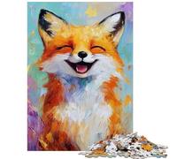 Jigsaw Puzzles for Adults 1000 Piece Joyful Fox Painting Fun Games Staycation Kill Time Anti-Stress Toys Every Piece Is Unique Size 75x50cm