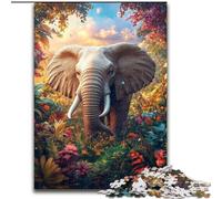 Jigsaw Puzzles for Adults 1000 Piece Jungle Elephant Learning Educational Toy for Is Ideal As A Gift for The Whole Family 26x38cm