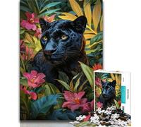 Jigsaw Puzzles for Adults 1000 Piece Jungle Panther,Learning Educational Toys Family Games Suitable for Desktop Decoration 75x50cm