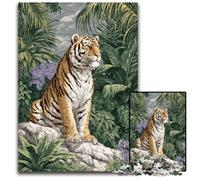 Jigsaw Puzzles for Adults 1000 Piece Jungle Tiger Cardboard Jigsaw Puzzles Learning Educational Toys,is Ideal As Gifts for The Whole Family for Ages 14+ 26X38CM