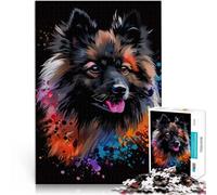 Jigsaw Puzzles for Adults 1000 Piece Keeshond Dog Art learning educational jigsaw puzzle 26x38cm Stress Reliever Staycation Kill time