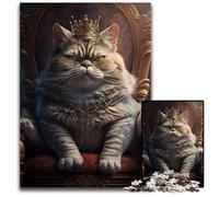 Jigsaw Puzzles for Adults, 1000 Piece King Cat Challenging Puzzles Birthday Gift Idea, Challenging Brain Teaser Game 26X38CM/10.23x14.96inch