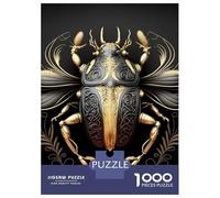 Jigsaw Puzzles for Adults 1000 Piece King Golden Black Beetle Teenager Puzzles Hands-on Game Home Decoration Christmas Birthday Gifts 38x26cm/1000pcs