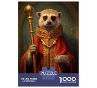 Jigsaw Puzzles for Adults 1000 Piece King Meerkat with A Crown Puzzles for Adults Relax Games Pattern Assembly Christmas Birthday Gifts 70x50cm/1000pcs