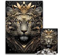 Jigsaw Puzzles for Adults, 1000 Piece King Tiger Golden Art Deco Challenging Puzzles Perfect for Halloween, Christmas, Birthday Gift 50x75CM/19.68x29.52inch