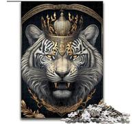 Jigsaw Puzzles for Adults, 1000 Piece King Tiger Golden Art Deco Jigsaw Puzzles size 38x26cm DIY Decoration, Brain Challenge, for Adult, Family