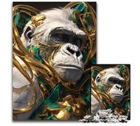 Jigsaw Puzzles for Adults 1000 Piece Kintsugi Art White Ape Wooden Jigsaw Puzzles for Adults Birthday Gift Idea Challenging Brain Teaser Game 1000 PCS(75x50cm)