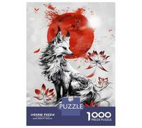 Jigsaw Puzzles for Adults 1000 Piece Kitsune Japanese Fox Puzzles for Adults Relax Games Pattern Assembly Christmas Birthday Gifts 70x50cm/1000pcs