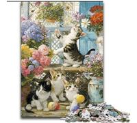 Jigsaw Puzzles for Adults 1000 Piece Kitten in The Garden, Family Entertainment Toys Is Ideal As Gifts for The Whole Family for 14+ (Size 26x38cm)