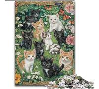 Jigsaw Puzzles for Adults 1000 Piece Kitten in The Garden Jigsaw Perfect for Family Fun on Christmas, Thanksgiving, Birthdays & Easter 50X75CM