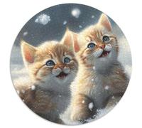 Jigsaw Puzzles for Adults 1000 Piece Kitten in The Snow 1000-Piece Jigsaw Puzzle Perfect for Teenagers & Family Fun, for Birthdays 67.5x67.5 cm