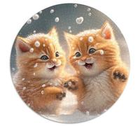 Jigsaw Puzzles for Adults, 1000 Piece Kitten in The Snow Jigsaw Puzzles Challenging Brain Teaser for Teenagers, Family Game Night Fun 67.5x67.5cm