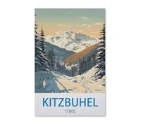 Jigsaw Puzzles for Adults 1000 Piece，Kitzbuhel Tyrol Vintage Travel Poster，Difficult Puzzle Perfect Educational Gift for Boys and Girls（50x70cm）-E54