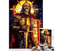 Jigsaw Puzzles for Adults 1000 Piece Knight in Shining Armor with Sword Practical Game Perfect Decoration DIY Toys with Fully Interlocking Randomly Shaped Pieces (38X26cm)