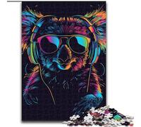 Jigsaw Puzzles for Adults 1000 Piece Koala with Headphones Sunglasses Jigsaw Gift DIY Fun Suitable for Home Living Room Office Decoration (size : 50x75cm)