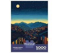 Jigsaw Puzzles for Adults 1000 Piece La Paz, Bolivia Nightscape Illustration Adult Puzzles Toy Wall Decor Wall Decoration Deal As Gifts for The Whole Family 70x50cm/1000pcs