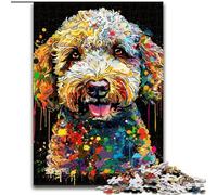 Jigsaw Puzzles for Adults 1000 Piece Lagotto Romagnolo Dog Art Made of Wood, for Parents, Lovers, Friends - Age 14+ 50x75cm Birthday Party for Men Women