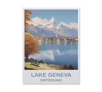 Jigsaw Puzzles for Adults 1000 Piece，Lake Geneva Switzerland，Educational Games Brain Challenge Jigsaw Puzzles for Adult Kids（50x70cm）-ES16